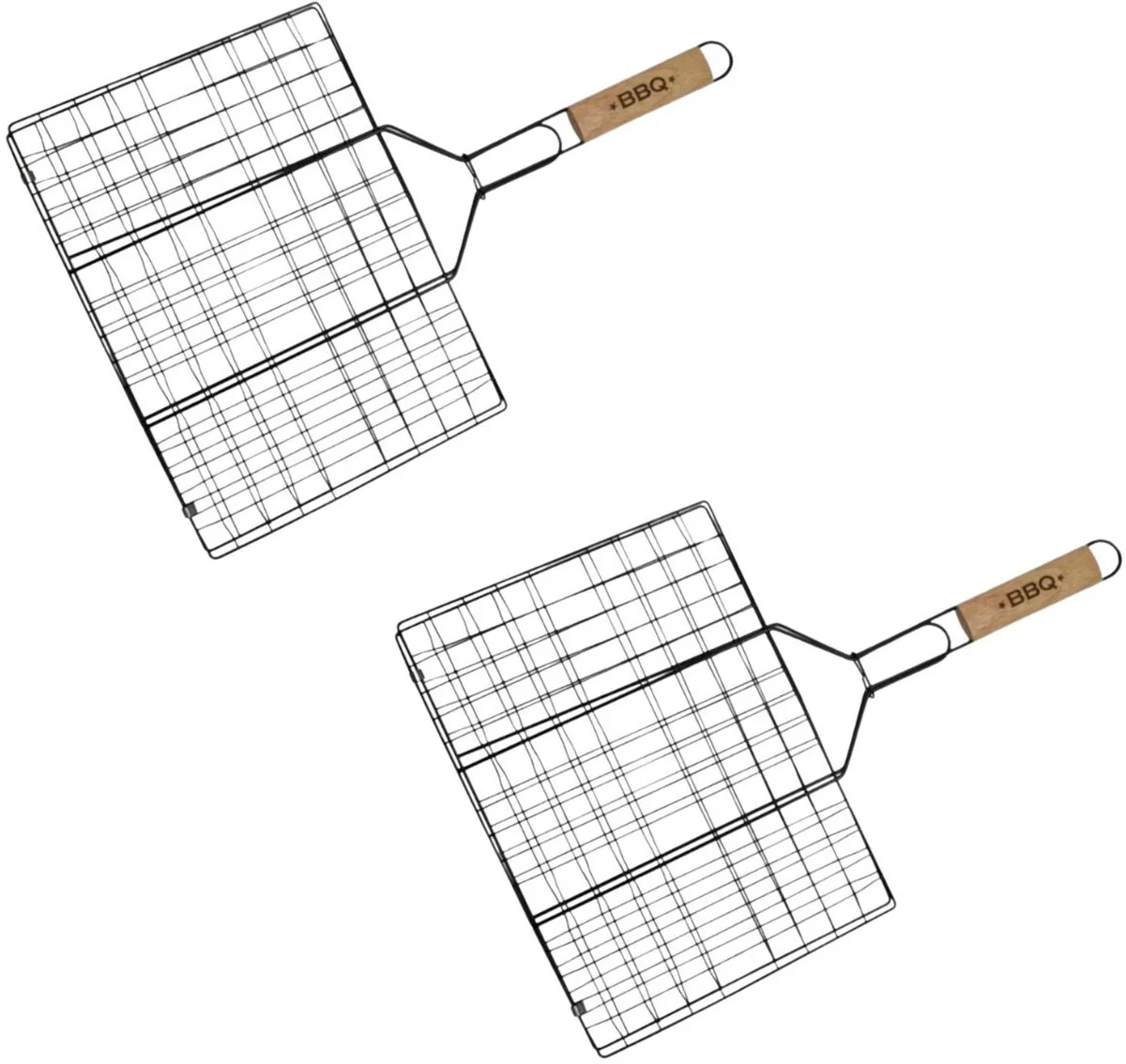 Set van 2 Barbecue Roosters 35 x 25,5 x 54 cm Fackelmann BBQ Editie de Fackelmann en Roestvrij staal, Hout – photo produit