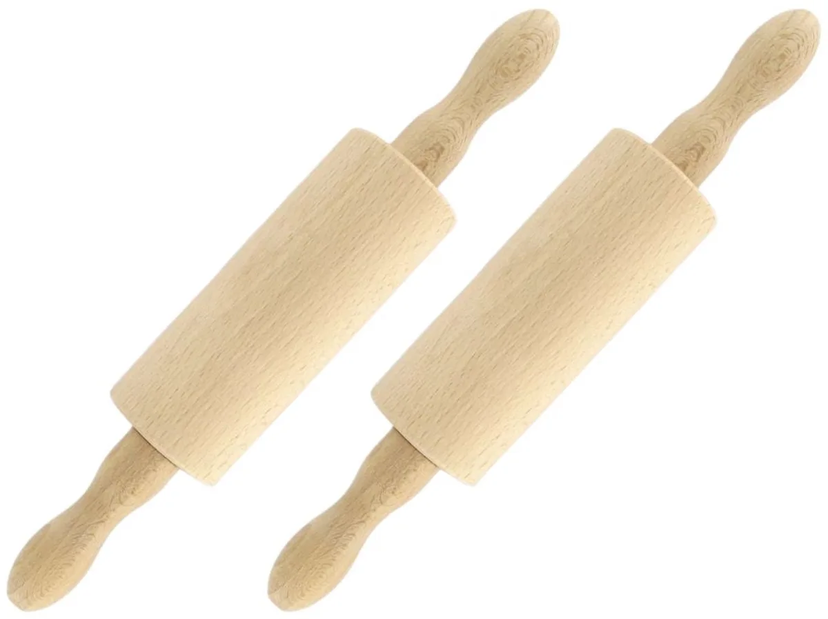 Set van 2 Kleine houten deegrollers 23,5 cm Fackelmann Wood Edition de Fackelmann en Bois – photo produit