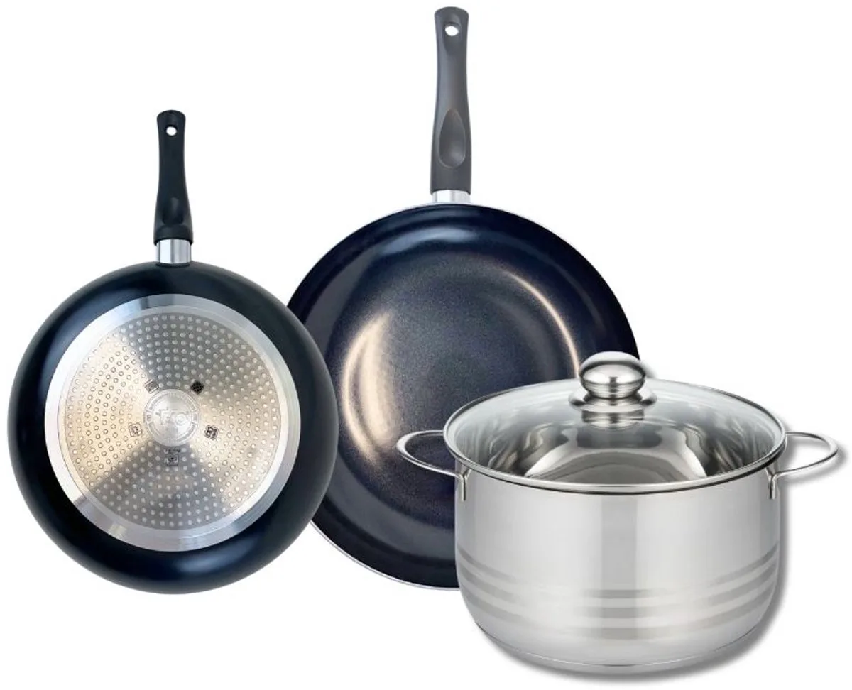 Set van 2 Koekenpannen 20 en 24 cm en 1 braadpan 20 cm Elo Prima Brillant de Fackelmann en Noir – photo produit