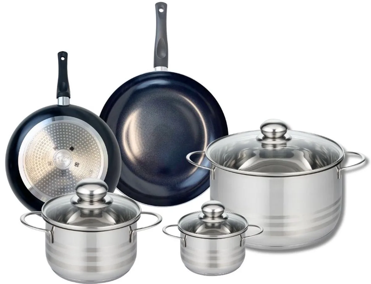 Set van 2 Koekenpannen 20 en 24 cm en 3 kookpotten 12, 16 en 24 cm Elo Prima Brillant de Fackelmann en Noir – photo produit