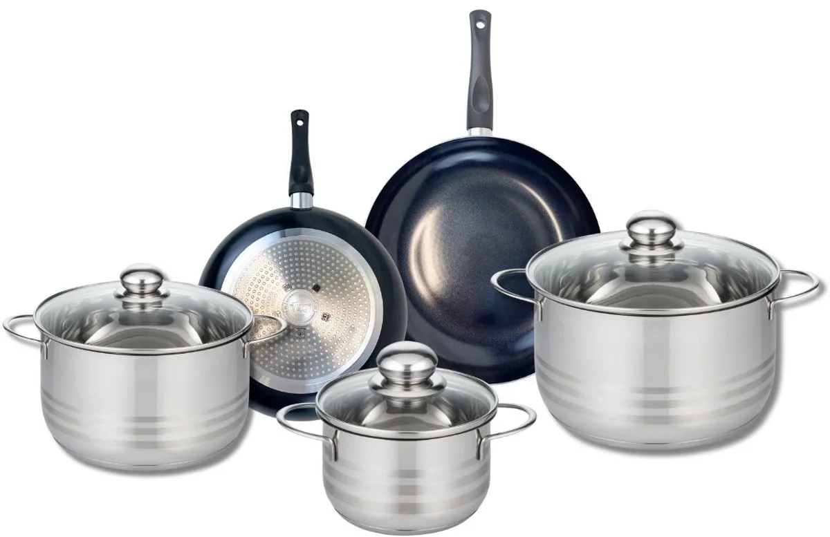 Set van 2 Koekenpannen 20 en 24 cm en 3 Kookpotten 16, 20 en 24 cm Elo Prima Brillant de Fackelmann en Noir – photo produit
