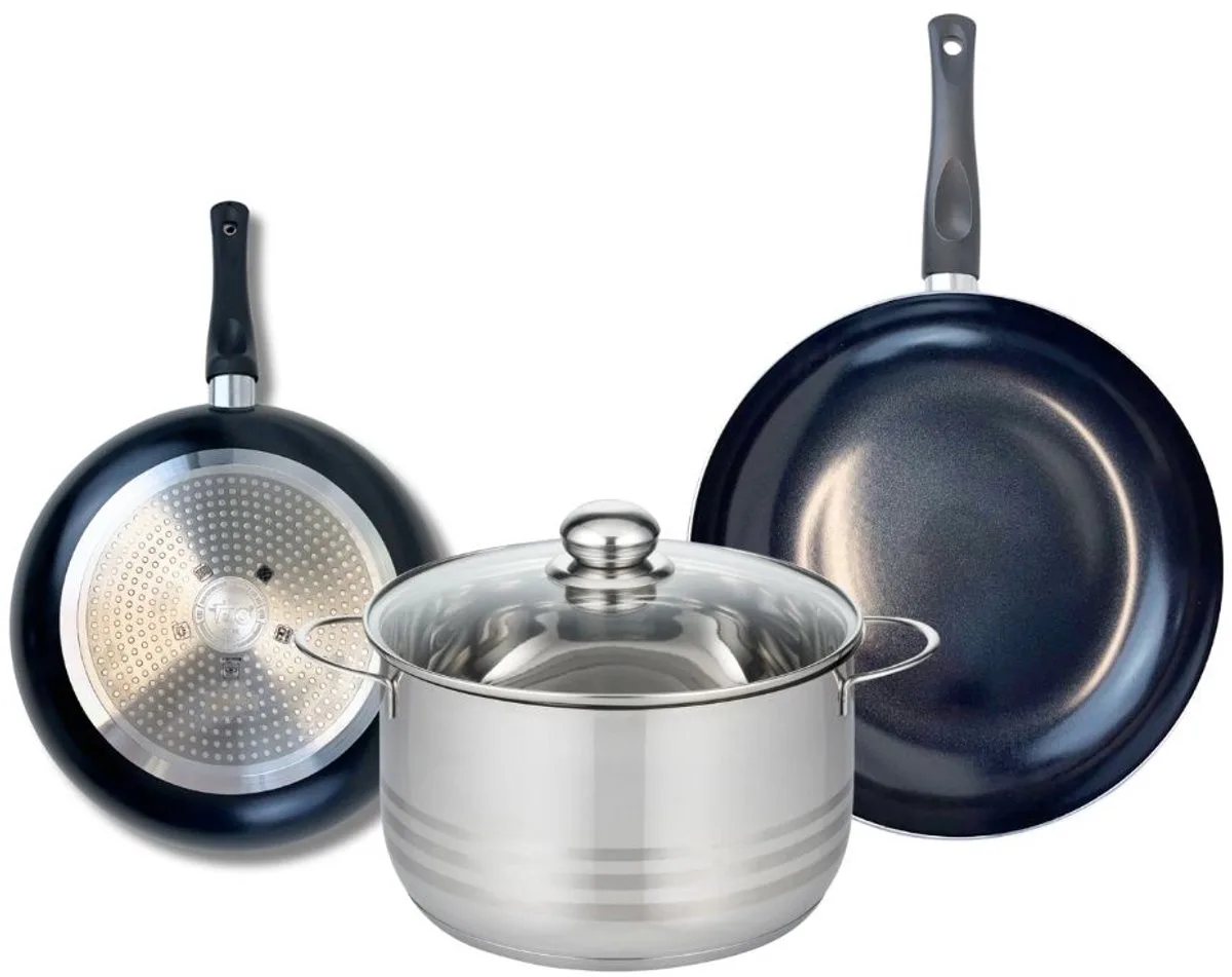 Set van 2 Koekenpannen 24 en 28 cm en 1 braadpan 24 cm Elo Prima Brillant by Fackelmann in Black – product photo
