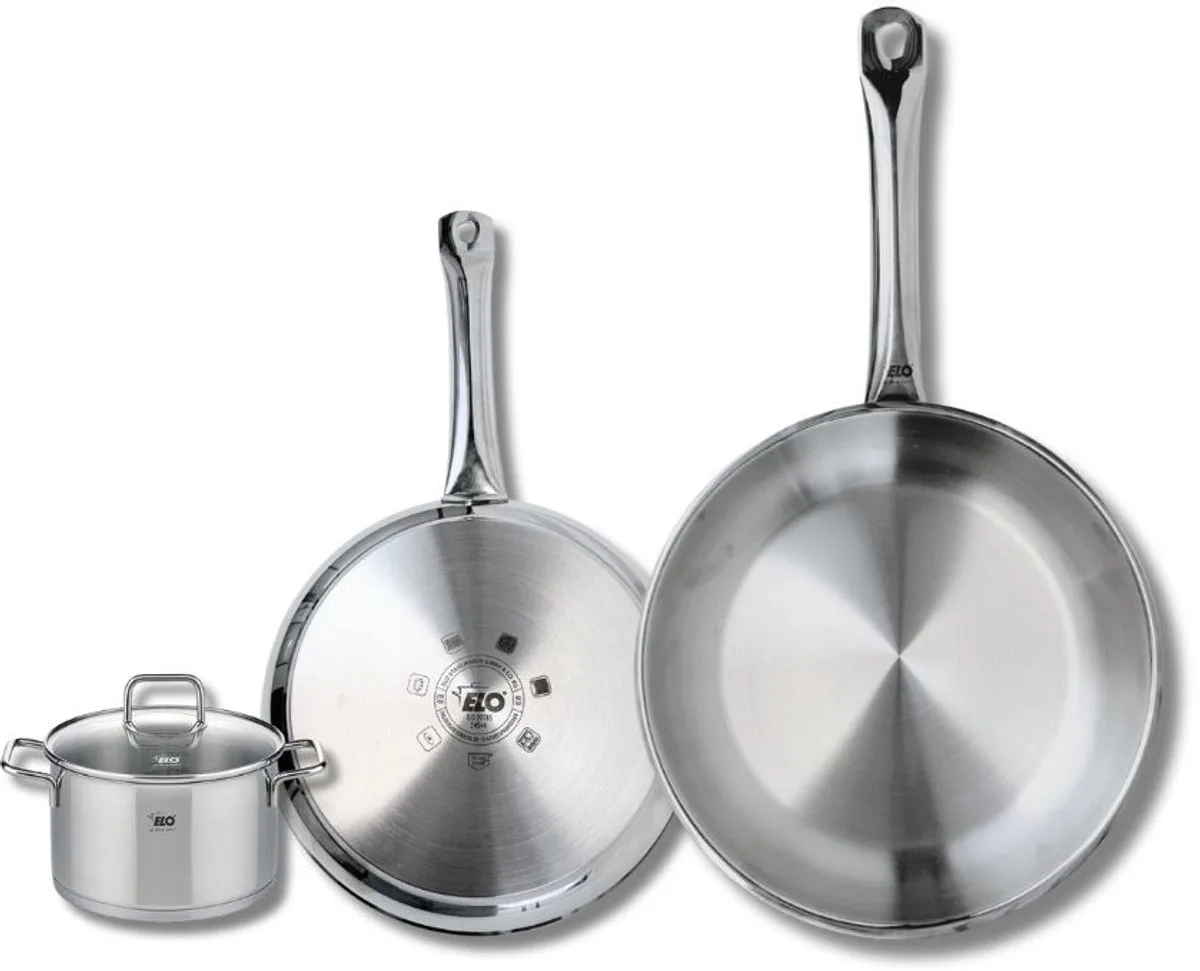 Set van 2 Koekenpannen 24 en 28 cm en 1 kookpan 12 cm Elo Profi Citrin by Fackelmann in Grey – product photo