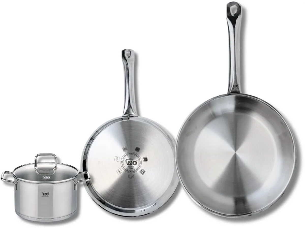 Set van 2 Koekenpannen 24 en 28 cm en 1 kookpan 14 cm Elo Profi Citrin by Fackelmann in Grey – product photo