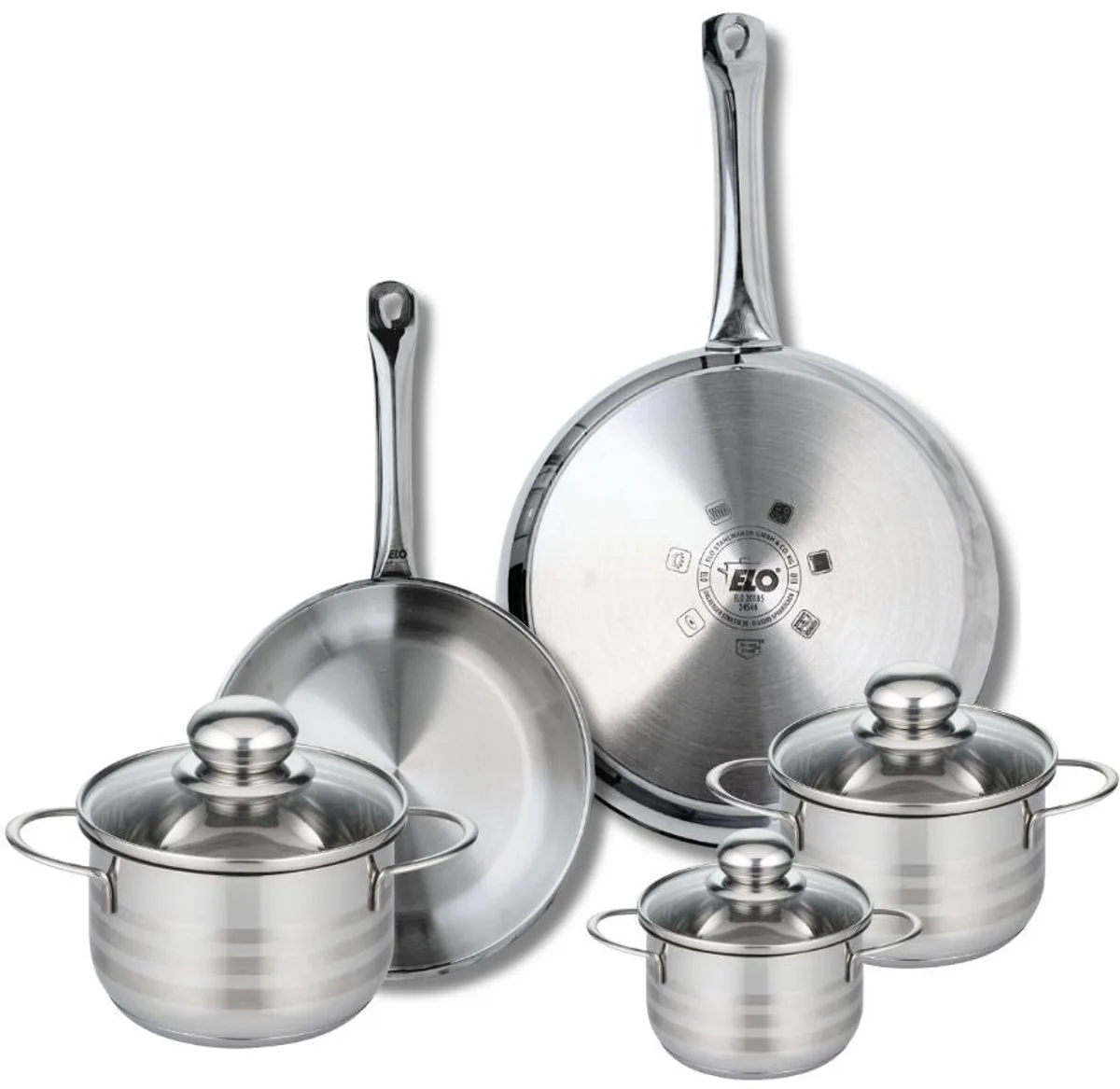 Set van 2 Koekenpannen 24 en 28 cm en 3 kookpotten 12, 14 en 16 cm Elo Profi Brillant by Fackelmann in Grey – product photo