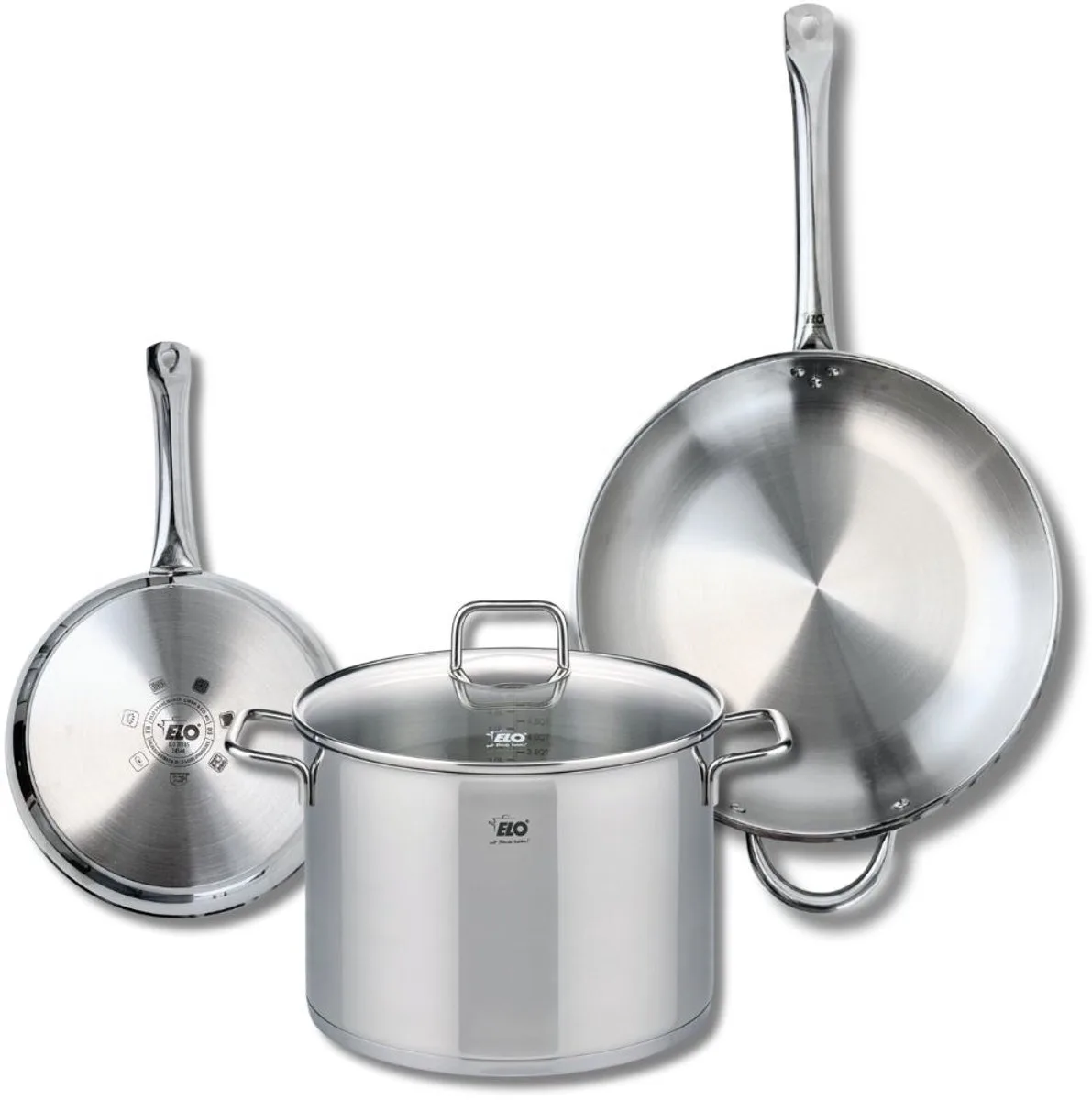 Set van 2 Koekenpannen 24 en 32 cm en 1 braadpan 26 cm Elo Profi Citrin by Fackelmann in Grey – product photo