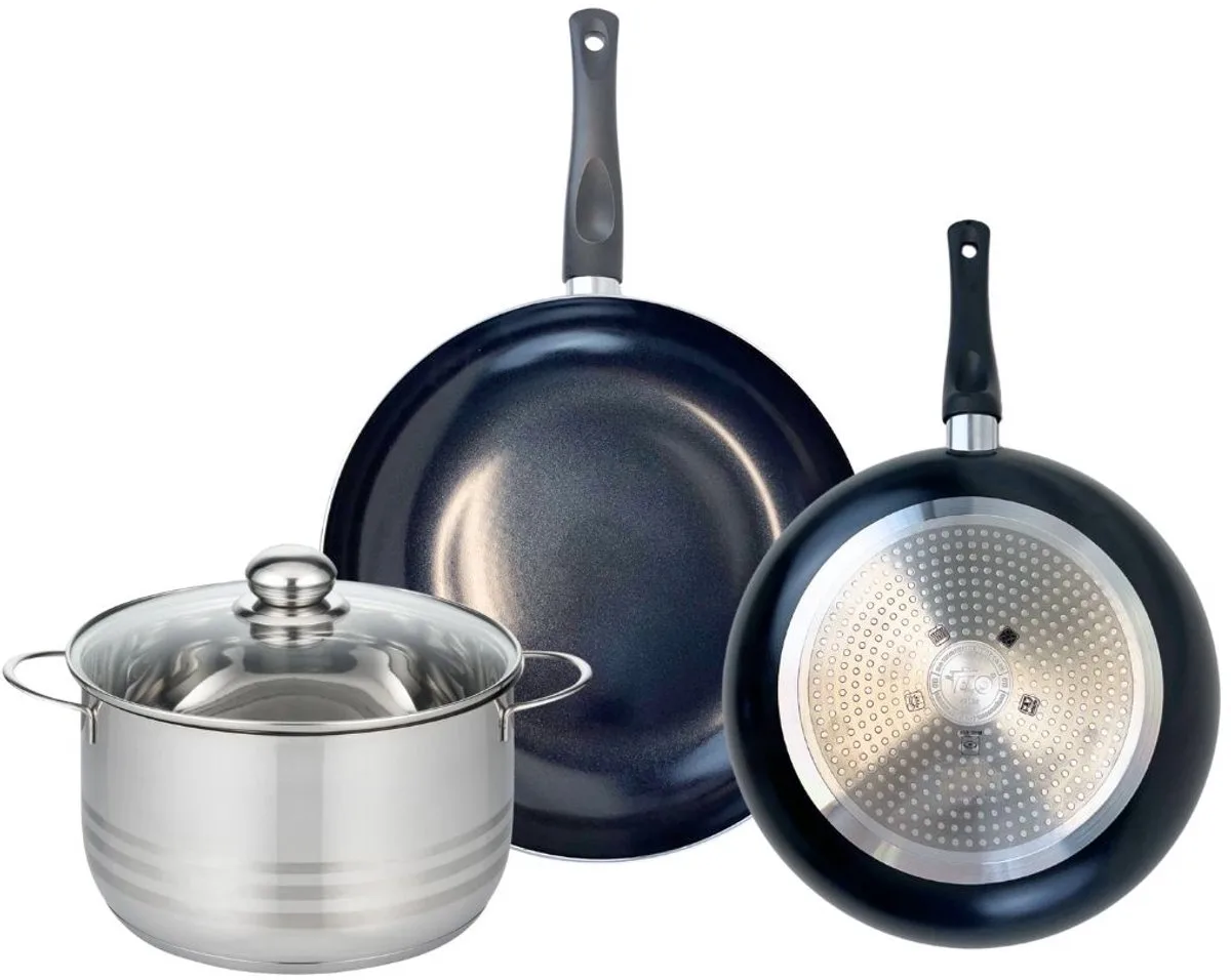 Set van 2 Koekenpannen 28 en 32 cm en 1 braadpan 24 cm Elo Prima Brillant de Fackelmann en Noir – photo produit