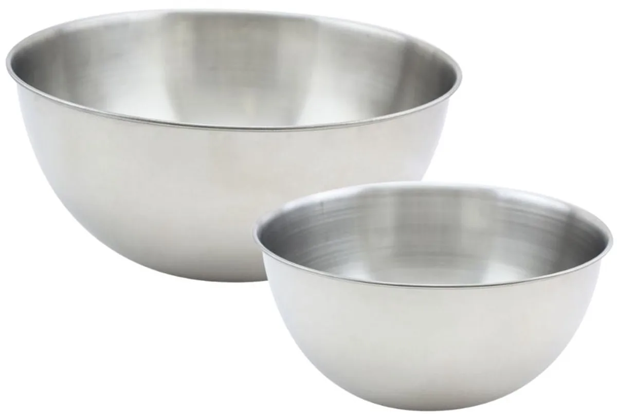 Set van 2 roestvrijstalen mengkommen 20,5 en 25 cm Fackelmann Basic de Fackelmann en Roestvrij staal – photo produit