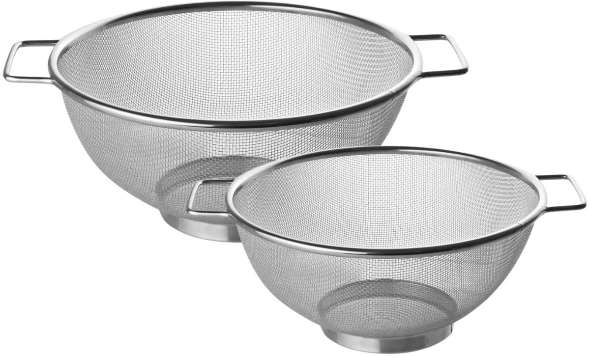 Set van 2 roestvrijstalen vergieten 20 cm en 26 cm Fackelmann de Fackelmann en Gris – photo produit