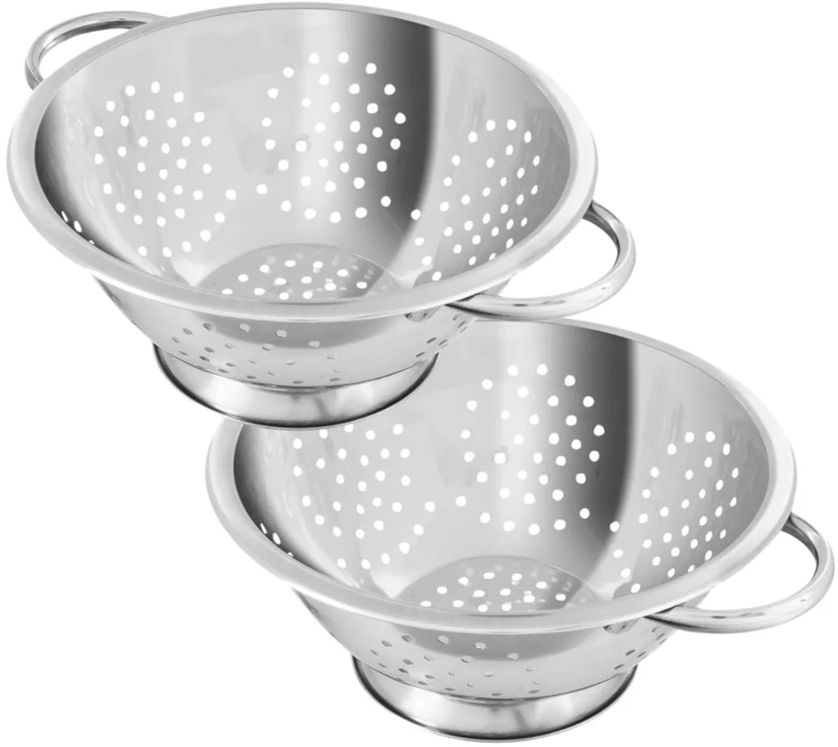 Set van 2 RVS Vergieten 24 cm met handvatten Fackelmann van Fackelmann in Grijs – productfoto