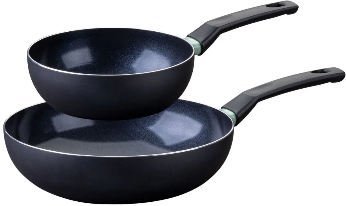 Set van 2 wokpannen van 20 en 28 cm Fackelmann Brandao by Fackelmann in Black, Green – product photo