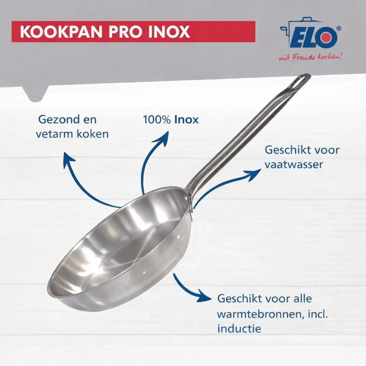 Set van 3 Koekenpannen 24, 28 en 32 cm en 3 kookpotten 14, 16 en 24 cm Elo Profi Brillant van Fackelmann in Grijs – productfoto
