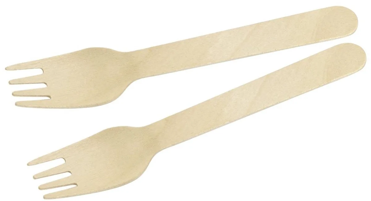 Set van 30 wegwerp houten vorken 16 cm Fackelmann Move von Fackelmann in Bruin hout – Produktfoto