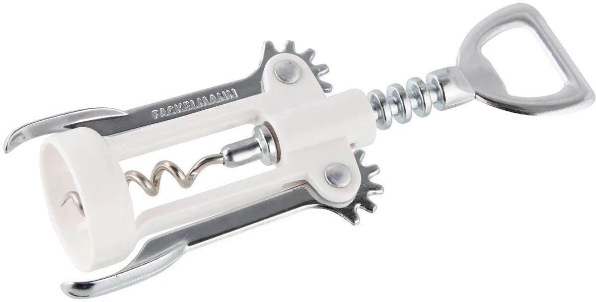 Witte hefboomkurkentrekker met flesopener Fackelmann Bar Concept by Fackelmann in White, Roestvrij staal – product photo