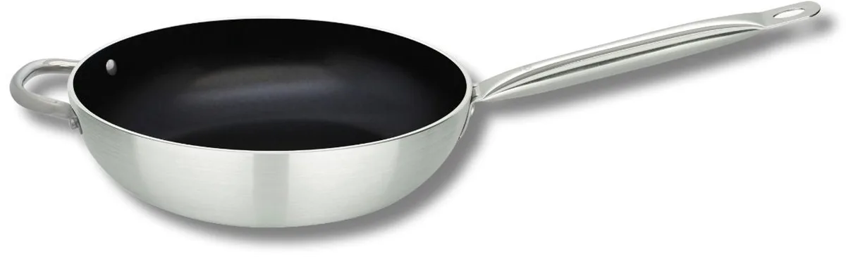 Wokpan 28 cm keramiek zonder PFAS Bistro Line Elo de Fackelmann en Noir, Gris – photo produit