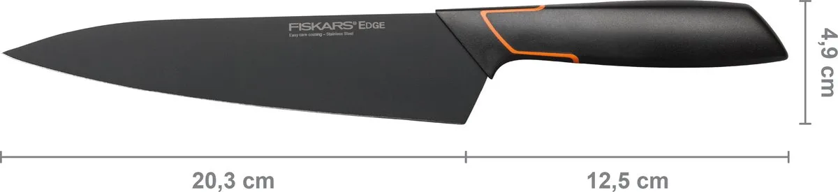 Edge Stor Kockkniv 19 Cm från Fiskars i Svart, Orange – produktbild
