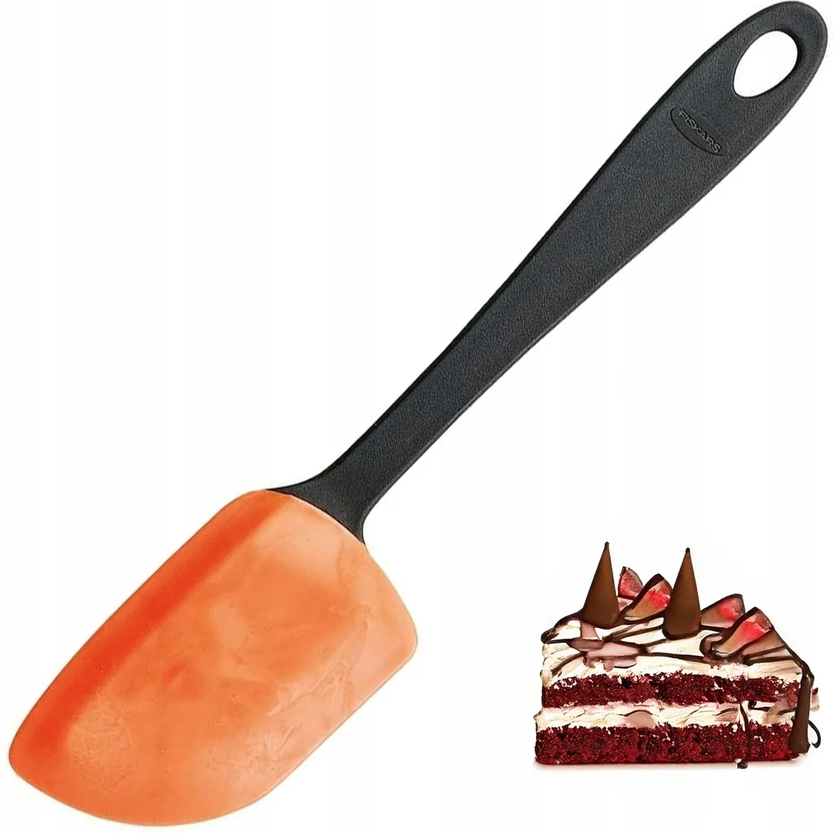 Essential - Spatel voor Deeg - Ergonomisch Handvat - Siliconen Punt - Vaatwasmachinebestendig de Fiskars en Noir – photo produit