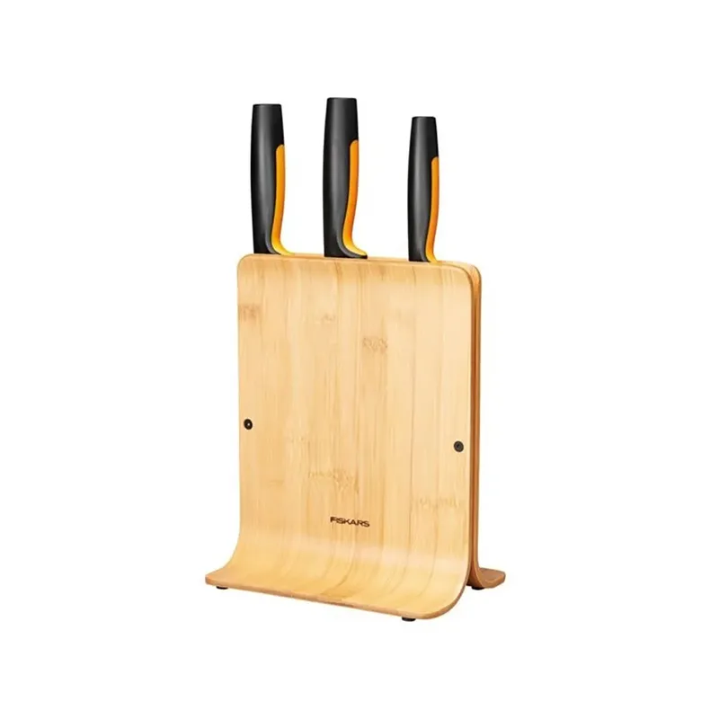 FF Knife block bamboo 3 knives - Messenblok by Fiskars in Donker bamboe – product photo 2 of 5