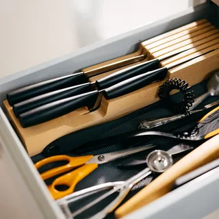 Functional Form 5-delige Set Keukenmessen - Large Starter Set - RVS - Softouch Antislipbekleding fra Fiskars i Roestvrijstaal – produktbillede 2 af 5