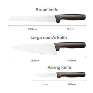 Functional Form Messenset - Keukenmessen - Softtouch Antislipbekkleding - 3-delig by Fiskars in Black – product photo 2 of 5
