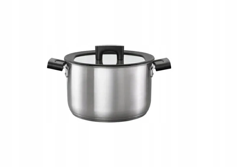 Kookpan 5L Hard Face Steel met Deksel by Fiskars in Silver – product photo