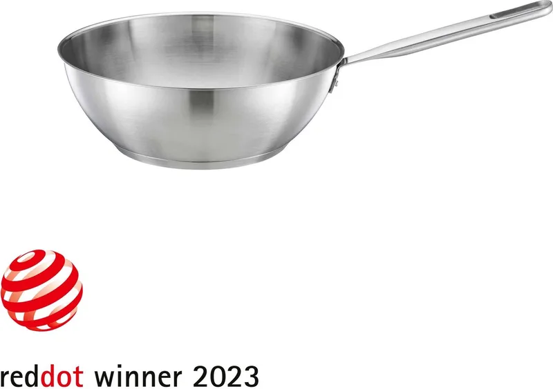 Wokpan All Steel Pure - Wok voor alle Kookplaten - Ceratec™ antiaanbaklaag - Wokpannen 28 cm från Fiskars i Rvs – produktbild