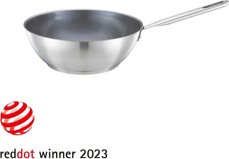 Wokpan All Steel - Wok voor alle Kookplaten - Ceratec™ antiaanbaklaag - Wokpannen 28 cm by Fiskars in Rvs – product photo