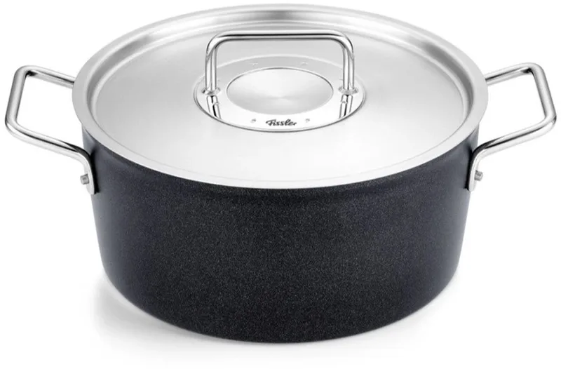 Adamant - Braadpan 24 cm – Aluminium met Slijtvaste Antiaanbaklaag - RVS Deksel by Fissler in Black – product photo