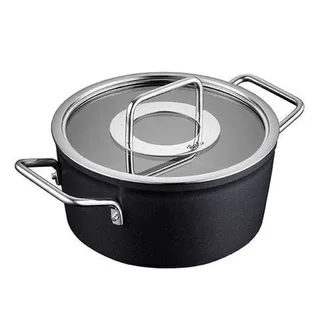 Adamant Kookpan - 18 cm – Aluminium Pan met Glasdeksel & Krasbestendige Antiaanbaklaag de Fissler en Noir – photo produit 5 sur 6