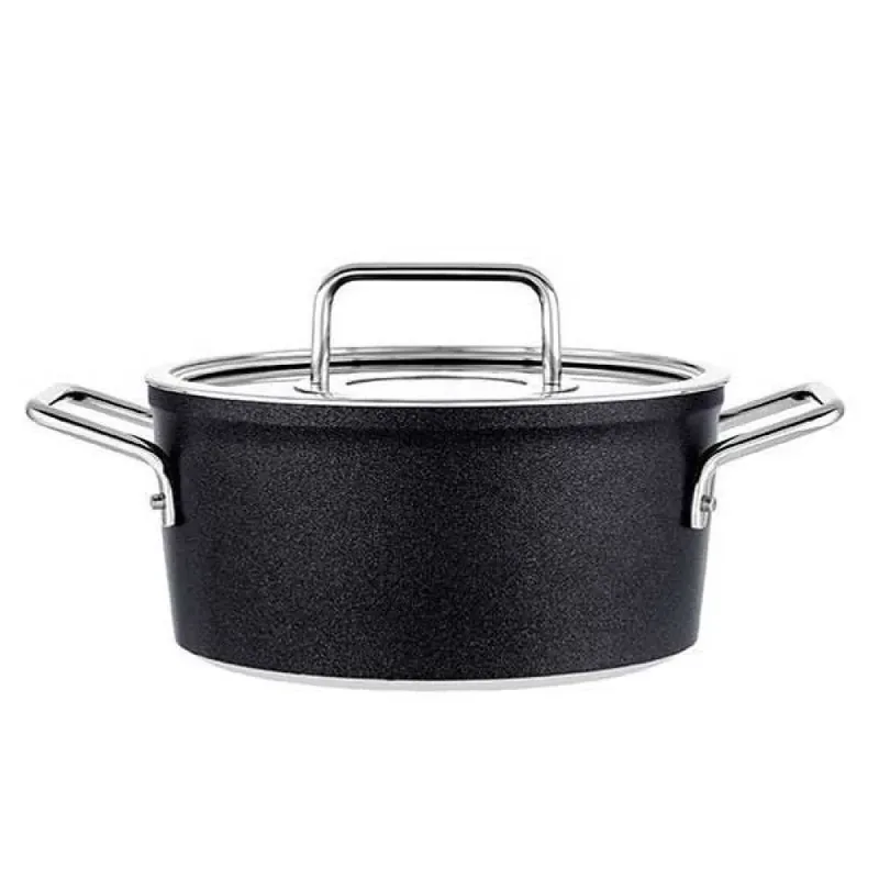Adamant Kookpan - 18 cm – Aluminium Pan met Glasdeksel & Krasbestendige Antiaanbaklaag de Fissler en Noir – photo produit 3 sur 6