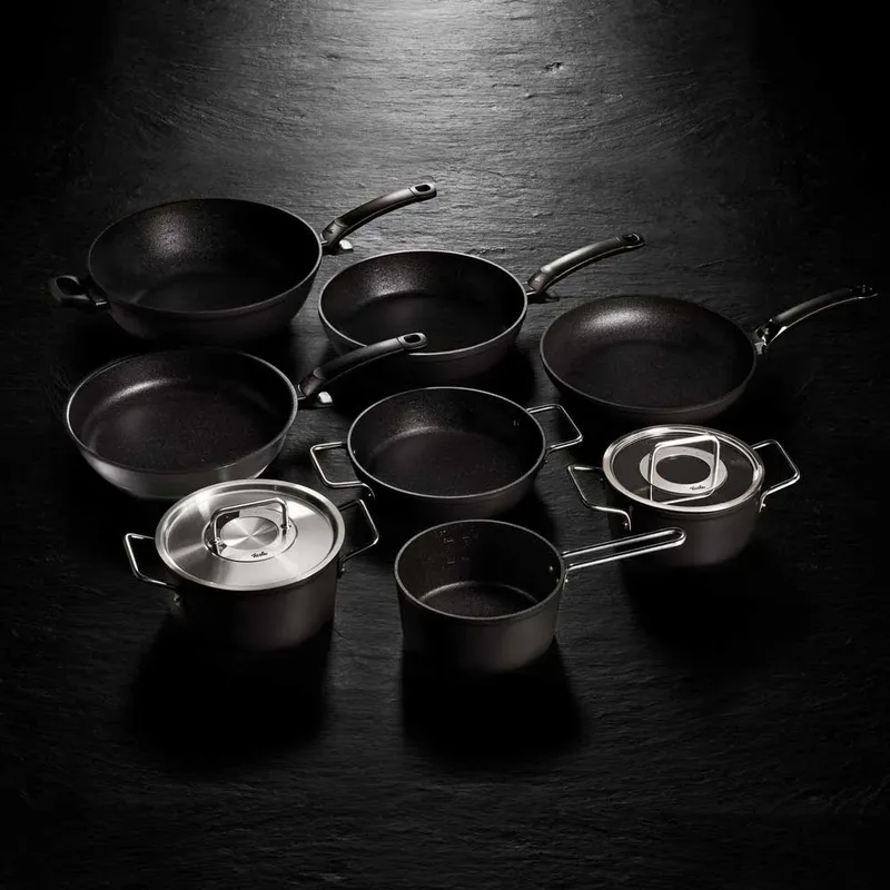 Adamant Kookpan - 18 cm – Aluminium Pan met Glasdeksel & Krasbestendige Antiaanbaklaag de Fissler en Noir – photo produit 6 sur 6