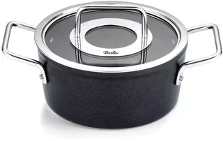 Adamant Kookpan - 18 cm – Aluminium Pan met Glasdeksel & Krasbestendige Antiaanbaklaag de Fissler en Noir – photo produit 1 sur 6