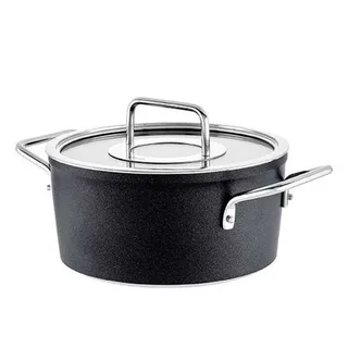 Adamant Kookpan - 18 cm – Aluminium Pan met Glasdeksel & Krasbestendige Antiaanbaklaag de Fissler en Noir – photo produit 2 sur 6