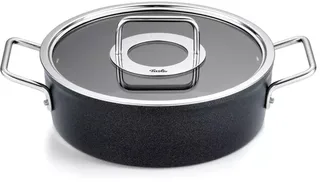 Adamant - Kookpan Laag met Glasdeksel - 24cm - Geschikt voor Alle Warmtebronnen Incl. Inductie! de Fissler en Noir – photo produit 1 sur 2