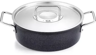 Adamant - Kookpan Laag met RVS Deksel - 24 cm – Aluminium Pan met Krasbestendige Antiaanbaklaag by Fissler in Black – product photo 1 of 2