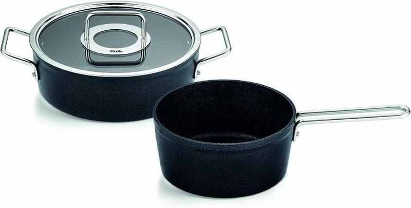 Adamant - Pannenset met Steelpan - Glazen Deksel - Set van 2 van Fissler in Antraciet – productfoto