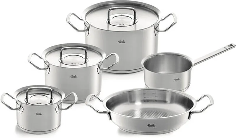 FisslerOriginal Profi Collection 5 Delig - Steelpan - Hapjespan - RVS deksels von Fissler in Silber – Produktfoto