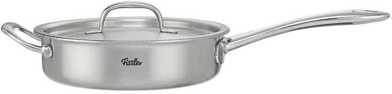 M5 Pro-Ply - Hapjespan 28 cm met Deksel - 5 Liter - 5-Laags RVS - Inductie - Made in Germany fra Fissler i Sølv – produktbillede