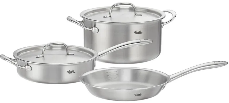M5 Pro-ply Pannenset 3-delig von Fissler in Silber – Produktfoto