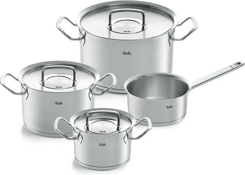 Original Profi Collection 2022 - 4 Delig - Steelpan - deksels von Fissler in Rvs – Produktfoto