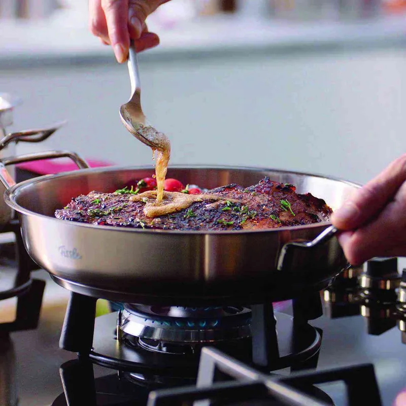 Original Profi Collection® - 5-delige Pannenset met Serveerpan - RVS by Fissler in Roestvrijstaal – product photo