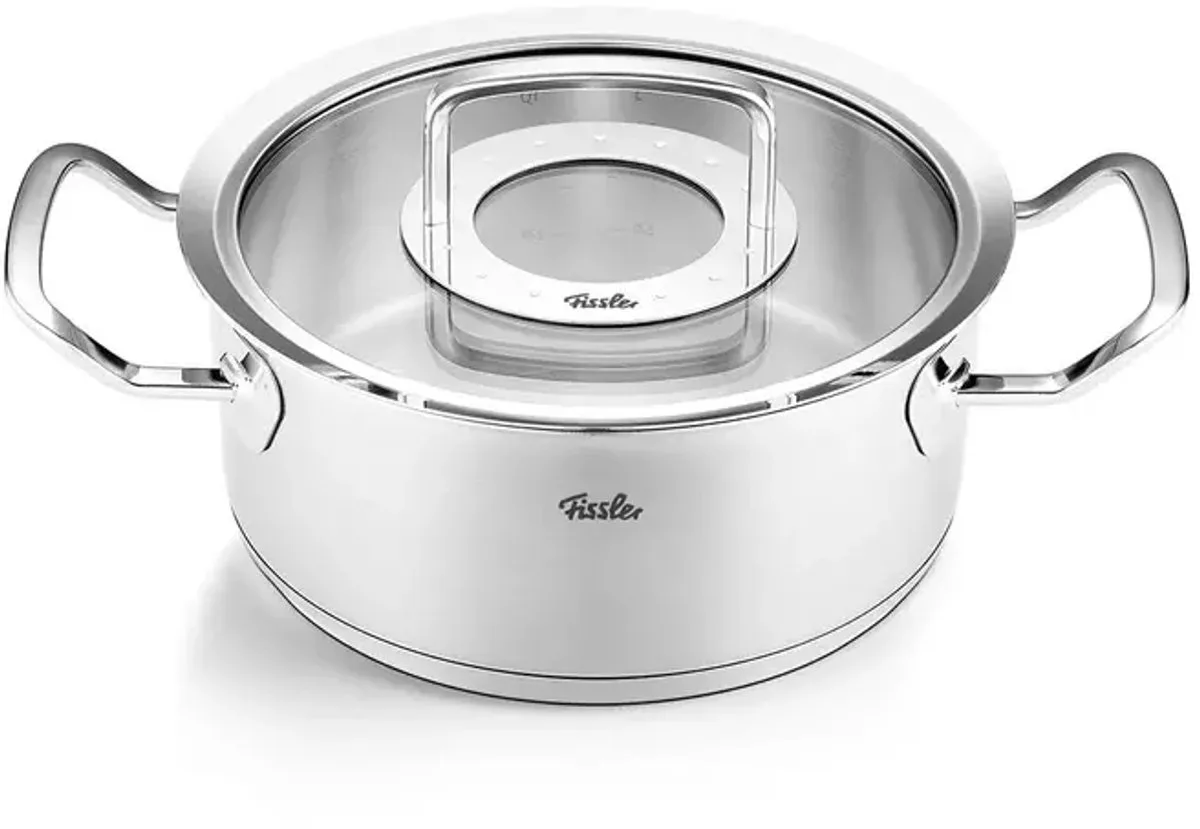 Original-Profi Collection - Kookpan Laag met Glasdeksel - 20cm - 2,6 L - PTFE & PFAS vrij de Fissler en Rvs – photo produit