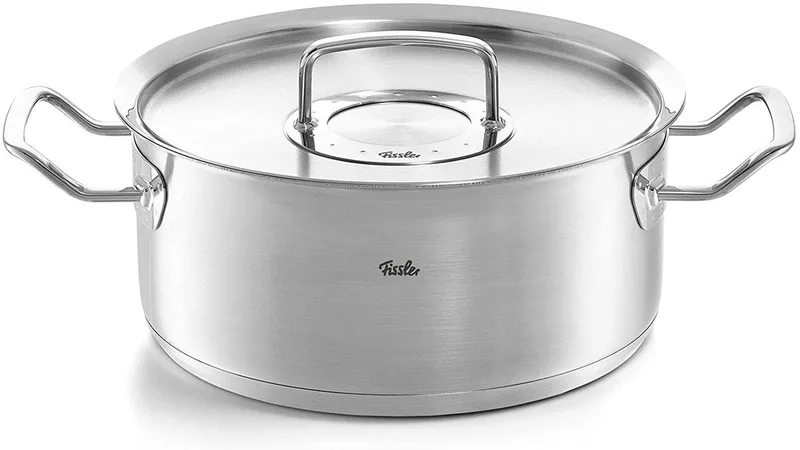 Original-Profi Collection - Lage Kookpan met RVS Deksel - Elke Warmtebron - 24cm - RVS by Fissler in Rvs – product photo 3 of 5