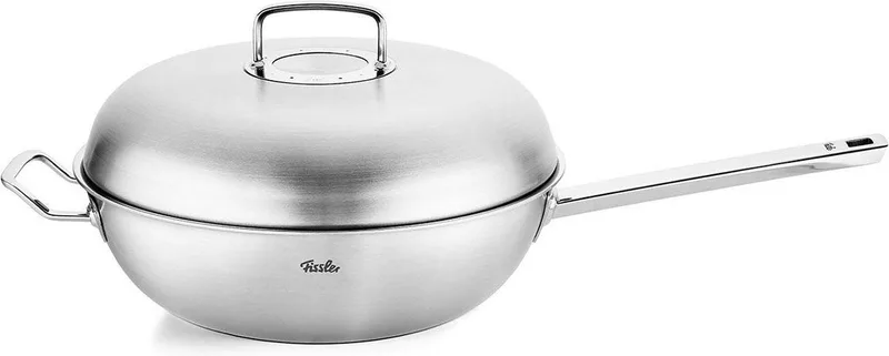 Original Profi Collection Wok met Deksel - Rvs - Ø 32cm de Fissler en Argent – photo produit