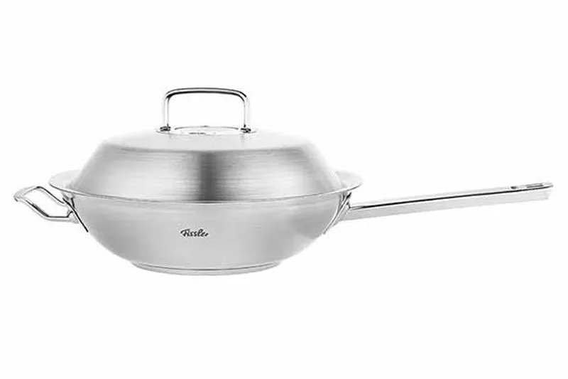 Original Profi Collection Wokpan met Steel & Deksel - Ø 30cm von Fissler in Silber – Produktfoto