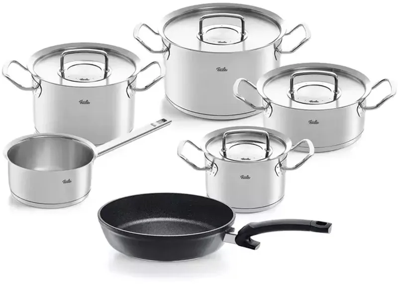 Original-Profi Pannenset met Steelpan, Adamant Koekenpan 6-delig de Fissler en Argent – photo produit