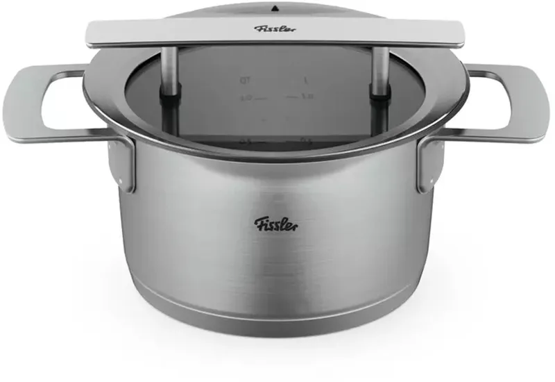 Phi Collection kookpan met Downdraft Glasdeksel 20 cm von Fissler in Silber – Produktfoto 1 von 3