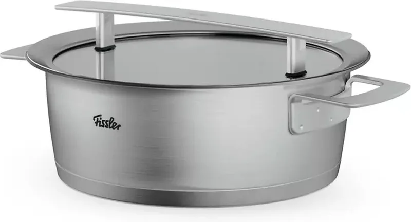 Phi Collection Lage Kookpan met Downdraft Glasdeksel 20 cm by Fissler in Silver – product photo 1 of 3