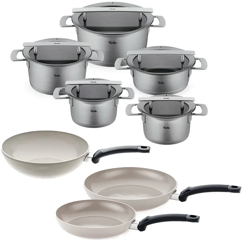 Phi Collection Pannenset met Glasdeksels, 8-delig / kook by Fissler in Rvs – product photo