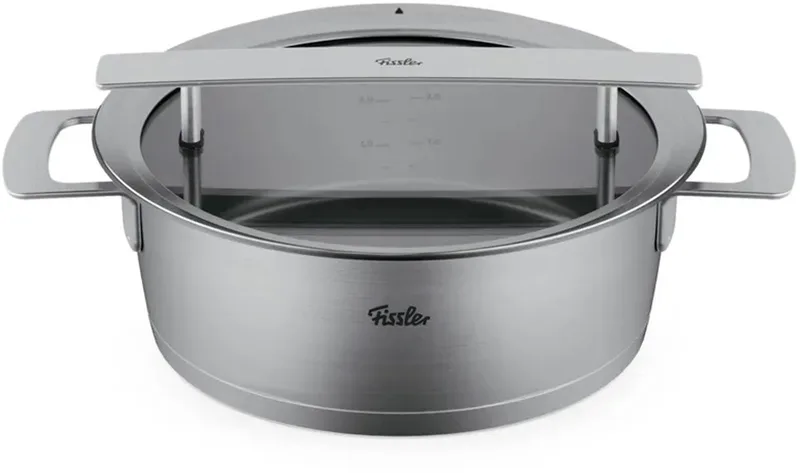 Phi Collection Soeppan met Downdraft Glasdeksel 24cm - laag von Fissler in Silber – Produktfoto 1 von 3